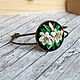 Bracelet with micro-embroidery 'Lilies', Hard bracelet, Kronstadt,  Фото №1