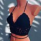 Топ кроп вязаный. Топы. bikini crochet. Интернет-магазин Ярмарка Мастеров.  Фото №2
