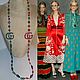 Бусы в стиле GUCCI Зелёный и Красный в Золоте. Длинная нить Гуччи. Бусы. ТКАНИ 'Дамское Счастье'. Ярмарка Мастеров.  Фото №5