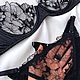 Чёрное нижнее бельё из вышивки на сетке. Комплекты белья. Natali Lingerie / Нижнее бельё ручной работы!. Интернет-магазин Ярмарка Мастеров.  Фото №2