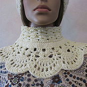 Аксессуары handmade. Livemaster - original item Knitted shirt front in pale yellow, cotton.. Handmade.