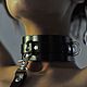 Order Black BDSM collar for girls 'Passion' with a ring. goldbergatelier. Livemaster. . Collar Фото №3