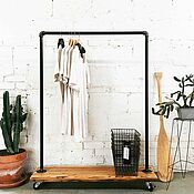 Для дома и интерьера handmade. Livemaster - original item Marid is a simple hanger with a bottom shelf on wheels. Handmade.