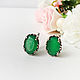 Order Earrings with emerald agate. 925 sterling silver. Zoloto Master. Livemaster. . Earrings Фото №3
