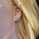 Серьги-пусеты Голубая мечта. Серьги-пусеты. Jewelry fashion. Ярмарка Мастеров.  Фото №15