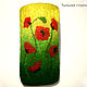Cover for your cat and Poppies case for cell phone case felted wool. Case. Woolen Zoo. My Livemaster. Фото №4