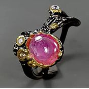 Украшения handmade. Livemaster - original item Ring with pink star Ruby. Handmade.