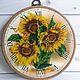 Wall clock, watch, embroidered, beaded watch "Sunflowers". Watch. Julia 'embroidery'. Online shopping on My Livemaster.  Фото №2