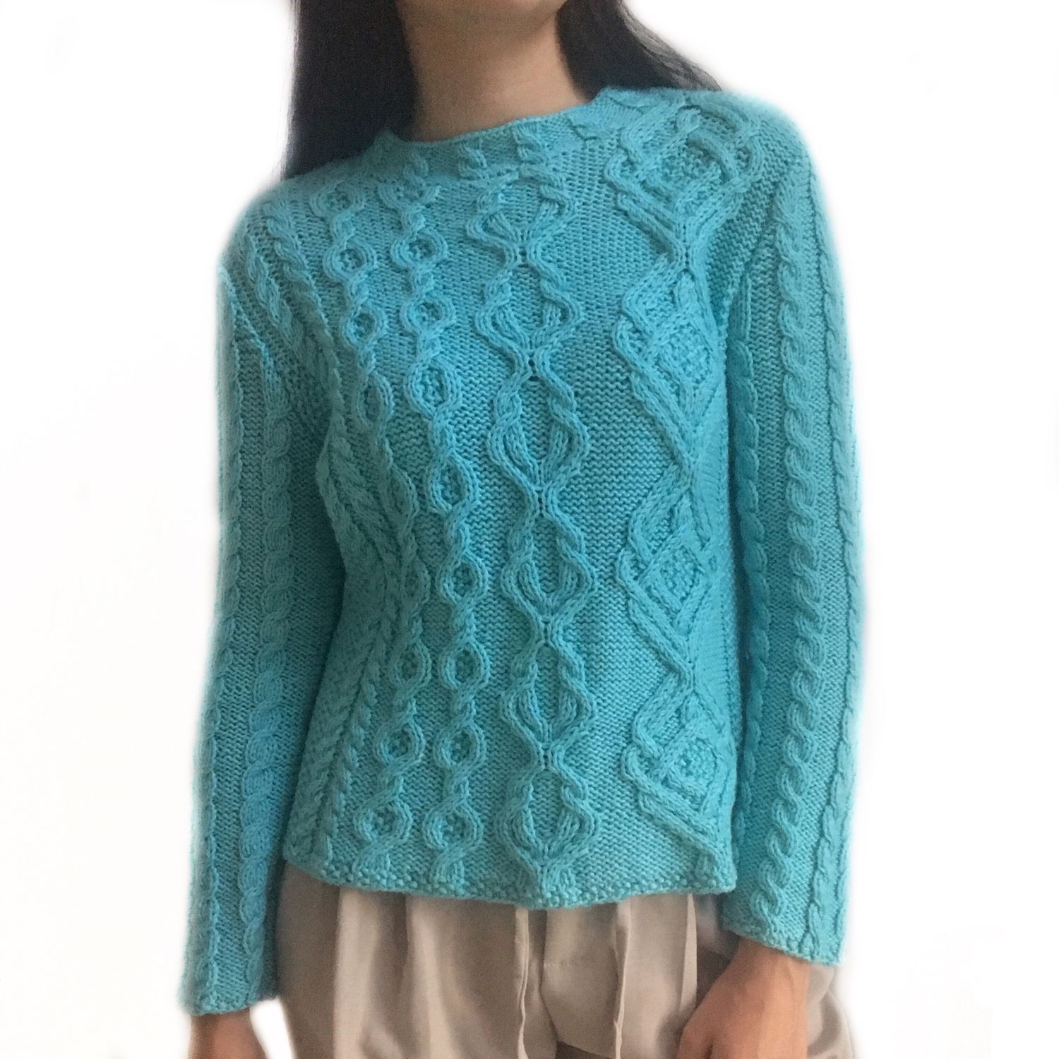 Бирюзовый пуловер