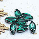 Rhinestones 18/9 mm Green emerald in a frame on the bottom of the boat. Rhinestones. agraf. Online shopping on My Livemaster.  Фото №2