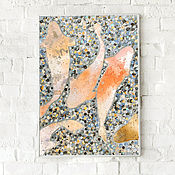 Картины и панно handmade. Livemaster - original item Picture of a Fish in a pond (red, gray, blue). Handmade.