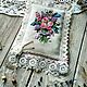 Винтажная подвеска с вышивкой "Летний букет". Подвески. Филатова Елена (floral-embroidery). Интернет-магазин Ярмарка Мастеров.  Фото №2