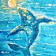 Звездный кит Картина холст акрил 30×40 см, Картины, Москва,  Фото №1