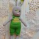  Alien rabbit knitted in overalls. Amigurumi dolls and toys. Lace knitting workshop. Lidiya.. My Livemaster. Фото №6