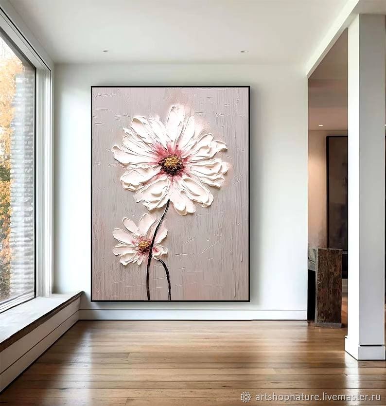 Картина маслом Картина нежный цветок Спокойные картины для интерьера в ...