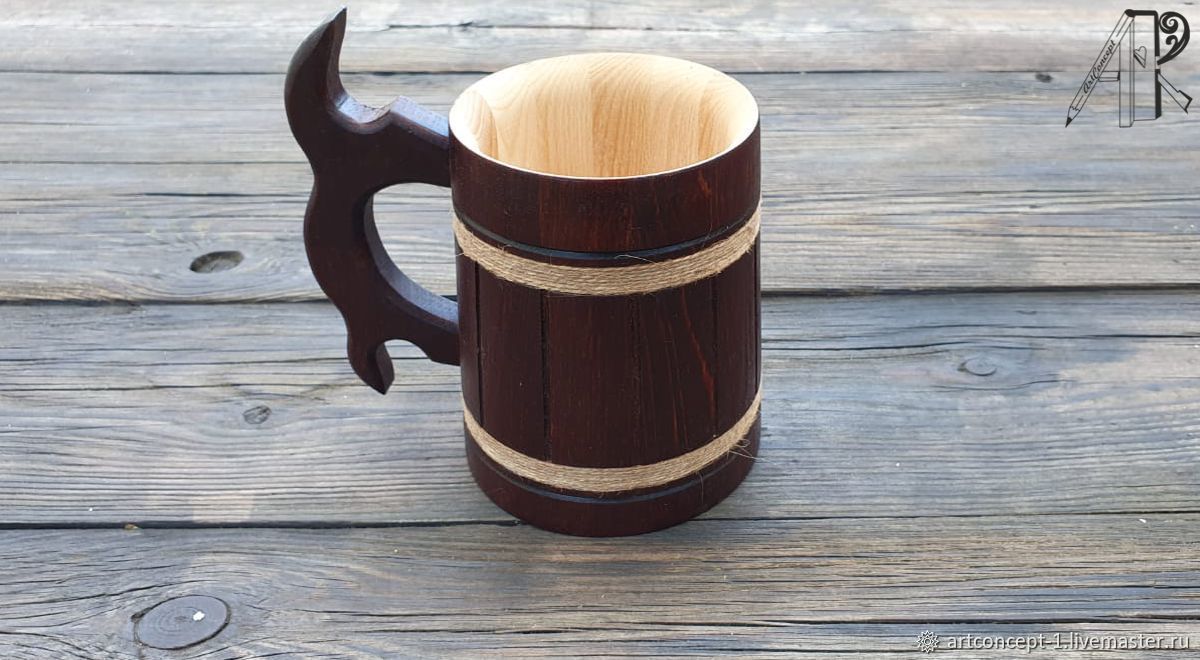 Wooden beer mug for ash wood ' Scandinavian', Mugs and cups, Ryazan,  Фото №1