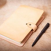 Канцелярские товары handmade. Livemaster - original item Nude Notepad on rings with a block of personal sheets (18,5h13, cm). Handmade.