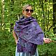 Stole felted Purple polka dots, silk large scarf 56 x 173 cm. Wraps. AloraFelt. My Livemaster. Фото №5