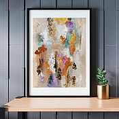 Картины и панно handmade. Livemaster - original item Dawn in February is a delicate abstract painting on canvas. Handmade.