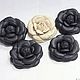 Order Leather flowers. Camellia ' Chanel black'. fioridellavita. Livemaster. . Brooches Фото №3