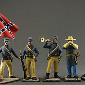 Куклы и игрушки handmade. Livemaster - original item Set of soldiers 5 pieces 54 mm. The civil war in the United States. Confederates. Handmade.
