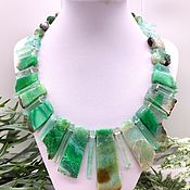 Украшения handmade. Livemaster - original item Author`s work necklace natural green agate. Handmade.