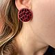 Серьги бордовые из кожи. Серьги классические. Storm Jewellery. Ярмарка Мастеров.  Фото №4