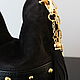 Order Stylish black bag made of genuine suede with a large chain. Olga'SLuxuryCreation. Livemaster. . Sacks Фото №3