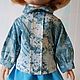 Blusa gris y azul estampada para la muñeca Paula Reyna. Clothes for dolls. Милые вещи для кукол. Интернет-магазин Ярмарка Мастеров.  Фото №2