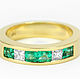 14k White Gold Princess-cut Diamond & Natural Green Emerald Wedding Ba, Hard bracelet, West Palm Beach,  Фото №1