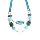 Blue leather choker 'Splash' necklace with agates and Labrador, Necklace, Moscow,  Фото №1