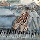 Pastel Painting musical still life (blue piano ballet Pointe), Pictures, Yuzhno-Uralsk,  Фото №1