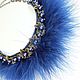 Blue Swan necklace Natural pearls leather and feathers, Necklace, St. Petersburg,  Фото №1