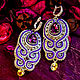 Soutache earrings Adele. bead earrings. Purple earrings. Earrings. LADY-LIZA jewelry shop. My Livemaster. Фото №5