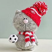 Сувениры и подарки handmade. Livemaster - original item A gift to a football player, a Toy cat football player. Handmade.