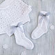 Baby socks for girls white knitted socks for children cotton. Babys bootees. babyshop. My Livemaster. Фото №5