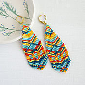 Украшения handmade. Livemaster - original item Bright large earrings in ethnic style. Handmade.