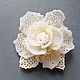 Brooch-pin: CREAM ROSE.  Cream rose. A beaded brooch. Brooches. Elena Borkova (divelen). My Livemaster. Фото №6