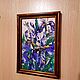 Oil painting flowers in a frame 'Irises'. Pictures. Russian Oil Paintings. Online shopping on My Livemaster.  Фото №2