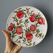 Посуда handmade. Livemaster - original item Decorative plate of Pomegranates. Hand painted. Gifts for women.. Handmade.
