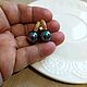 Серьги из жемчуга. Чёрный павлин, Серьги классические, Волжский,  Фото №1