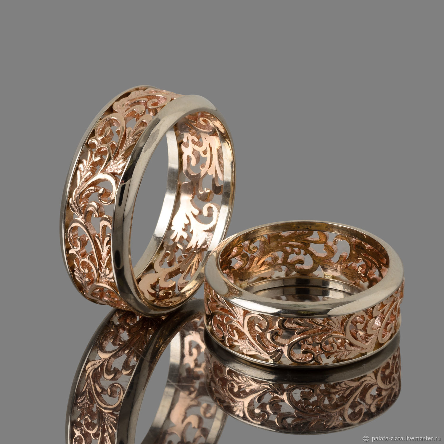 Красивые обручальные кольца с золота