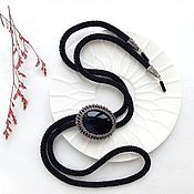 Аксессуары handmade. Livemaster - original item Bolo Tie Black Agate. Handmade.