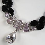 Украшения handmade. Livemaster - original item Necklace with pendant amethyst black onyx natural zircon. Handmade.