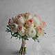 Букет невесты из пионов и розовых роз. Свадебные букеты. Arina Mann Flowers. Интернет-магазин Ярмарка Мастеров.  Фото №2