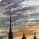Заказать Картина "Закат на Неве, Петропавловская крепость, Санкт-Петербург". Татьяна Колесникова (lotostata). Ярмарка Мастеров. . Картины Фото №3