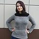 Серо-черный вязаный джемпер свитер. Свитеры. IRINA GRUDKINA Handmade Knitwear. Интернет-магазин Ярмарка Мастеров.  Фото №2