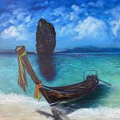 Картины и панно handmade. Livemaster - original item Paintings:Thailand.Large interior painting Seascape. Handmade.
