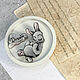 Комплект брошей "Серый кролик, заяц, зайчик, спящий, милый", Комплект брошей, Брюховецкая,  Фото №1