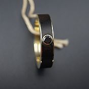 Украшения handmade. Livemaster - original item Gold ring with ebony and diamond German Kabirski. Handmade.